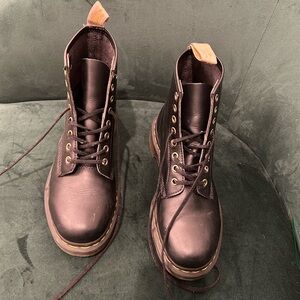 Dr. Martens Black Leather Combat Boots
